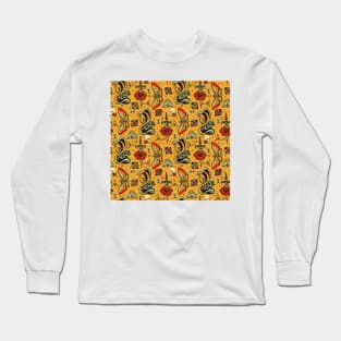 Yellow Splash Tattoo Pattern Long Sleeve T-Shirt